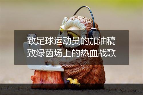 致足球运动员的加油稿　致绿茵场上的热血战歌